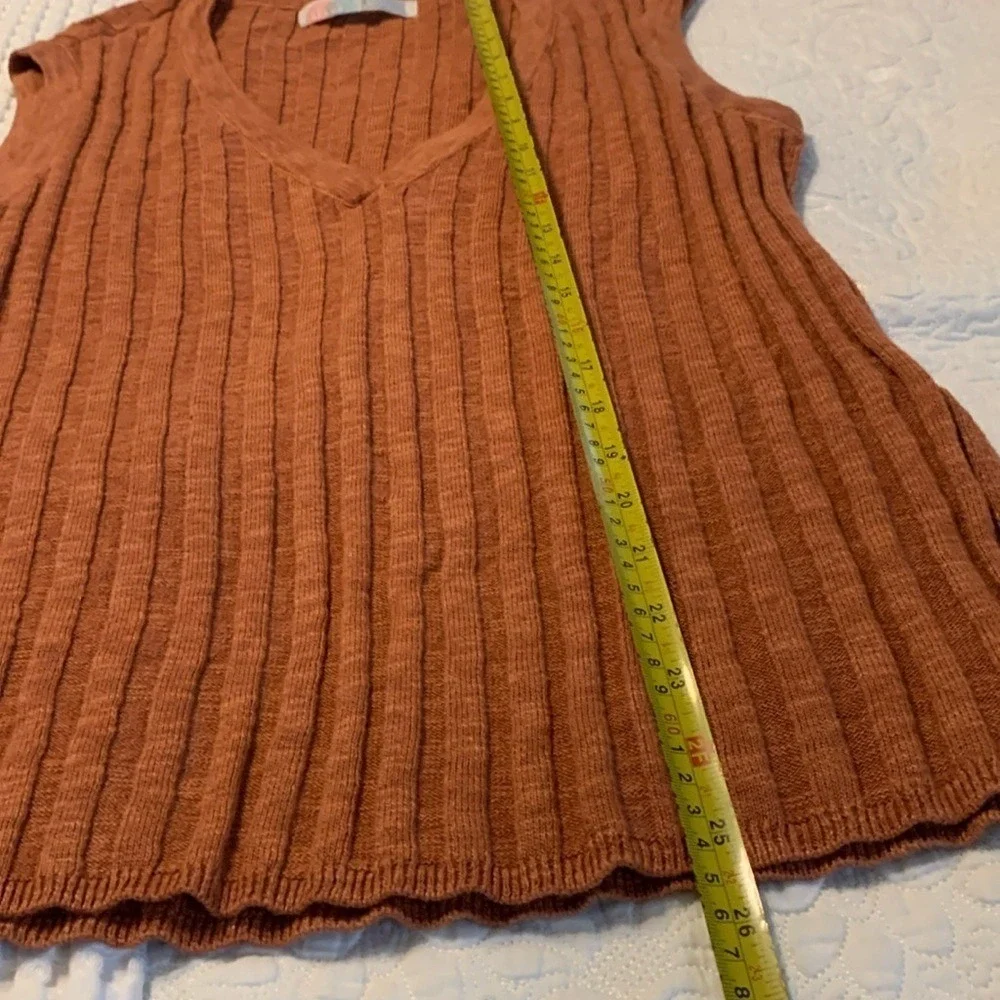 Free People Veda Set - Cinnamon Rust Ribbed Knit Midi Skirt and Top